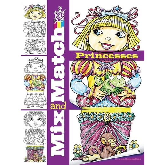 Pre-Owned Dover Fantasy Coloring Books: Mix and Match PRINCESSES (Paperback)