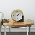 thumbnail image 3 of DecMode 8" Light Brown Wood Round Abstract Clock, 3 of 11