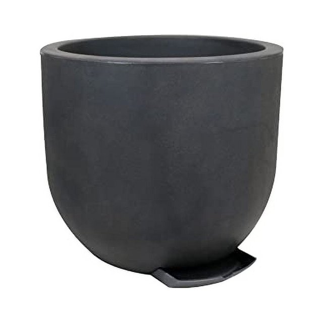 Ecobo Maceta Ecológica Redonda 45 cm, Ideal para Interiores y Exteriores, Duradera, Versátil y Ligera, Diseñada por Artesanos Brasileños, Diseño Contemporáneo, Color Negro.