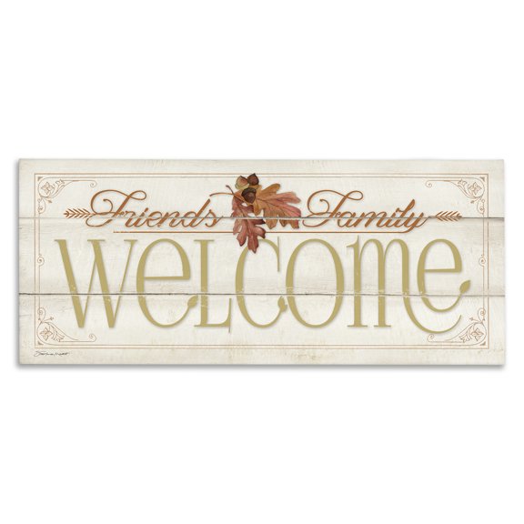 Stupell Industries Farmhouse Autumn Friends Family Welcome Canvas Art, 24 x 10, by Stephanie Workman Marrott