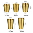 thumbnail image 2 of Ins Industry Style Anti-scalding Anti-fall Hammered Texture Milk Mugs Cold Water Drinks Cup Stainless Steel Double-Wall Beer Cups GOLD 260ML, 2 of 8