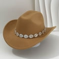 thumbnail image 2 of Fgnfyis Western Cowboy Hat with Metal Gemstone Chain Net Design for Men and Women Party Fashion Events Khaki One Size, 2 of 3
