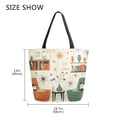 thumbnail image 5 of FORMRS Womens Canvas Tote Bag with Zipper Inner Pocket Shoulder Handbag, Beige Cats Reading, 5 of 7