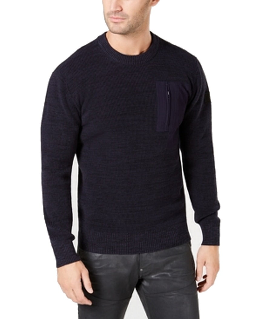 G-Star Raw Sweaters - Mens Sweater Navy Crewneck Textured Rib-Knit 2XL ...