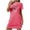 Hot Pink, variant on Asxite Womens Pajamas Solid Plus Size Crew Neck Short Sleeve Short Nightgown Chest Print Midi