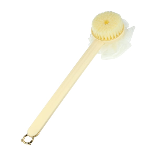 Vocoste Back Scrubber Double-sided Bath Brush with Bath Flower for Shower 14.96" Beige