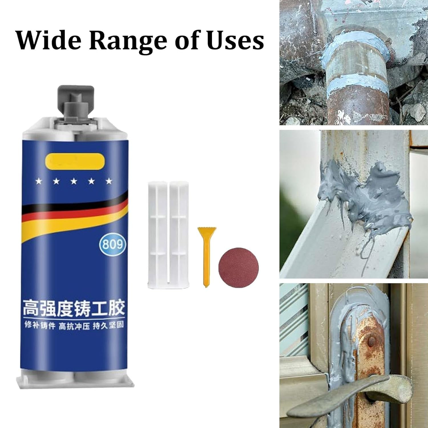 Industrial Grade Stainless Steel Casting AB Rubber, Strong Casters Glue, Metal Repair Glues, Casting Repair Glue, High Temperature Resistant Welding for Metal,Plastic, Ceramic, Wood
