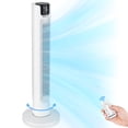 thumbnail image 1 of 36" Tower Fan with 24H Timers, 75° Oscillating Cooling Fan with LED & Remote, 4 Modes, 3 Speeds, 50dB Quiet for Home, White, 1 of 9