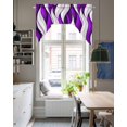 thumbnail image 4 of Purple White Moire Swag Valances for Windows, Small Curtains Drapes, Modern Abstract Art Kitchen Window Curtains Over Sink Rod Pocket Window Treatment Valance for Bedroom/Bathroom 56"x36", 4 of 5