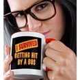 thumbnail image 2 of 3dRose, I Survived Getting Hit By A Bus Survial Pride And Humor Design, 11oz Two-Tone Red Mug, 2 of 7