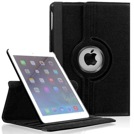 Mini Ipad First Generation Case iPad Mini (5th Generation, 2019), iPad Mini 4 (2015), Case KIQ PU Leather Folio Swivel Rotating Protective Fitted Multi-View Tablet Cover For Apple iPad Mini 4/5 (Black) ()