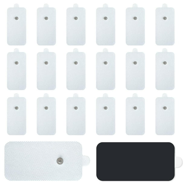 Lanieney - Paquete de 20 almohadillas de electrodos TENS grandes, autoadhesivas, sin látex, no irritantes, con conector a presión estándar de 3,5 mm, compatibles con Belifu y Brilnurse TENS.