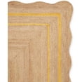 thumbnail image 4 of Natural Jute Area Rug with Scalloped Edges and Double Border Handwoven Floor Mat for Living Room, Bedroom Decor Yellow 10 x 12 ft, 4 of 5