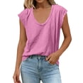 thumbnail image 4 of yillto Womens Short Sleeve Shirts Crewneck Basic Causal Loose Summer Tshirts Lightweight Soft Tops, 4 of 7