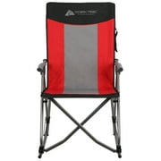 Ozark Trail Camping Rocking Chair, Red, Adult, 19lbs