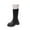 Beige, variant on Women's Knee High Platform Boots Chunky Heel Round Toe Slip Resistant Fashion Winter Leather Boots