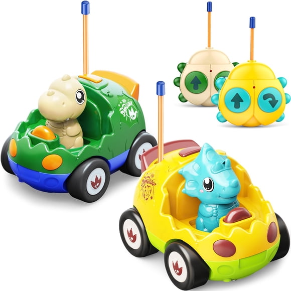 Juguetes de dinosaurios con control remoto para niños de 2 a 6 años, paquete de 2