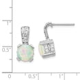 thumbnail image 3 of FB Jewels Cheryl M Sterling Silver 8mm Lab created Opal Cabochon & CZ Post Earrings, 3 of 3