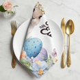 thumbnail image 2 of Happy Easter Cloth Napkins, Spring Watercolor Bunny Eggs Flowers Washable and Reusable Dinner Napkins Set of 2, Table Napkin for Kitchen Party Birthday Wedding Hotel Housewarming 20"x20", 2 of 9