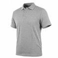 thumbnail image 5 of Satingcolo Mens Polo Shirt Texture Knitted Button T-Shirt Casual Short Sleeve Summer Vacation Golf Shirts,Light Gray XL, 5 of 5