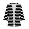 thumbnail image 4 of Ahuyic Fall Womens Blouse,Loose Cardigan Three Quarter Sleeve Printed Casual Top For Fall Winter,Black,M, 4 of 4