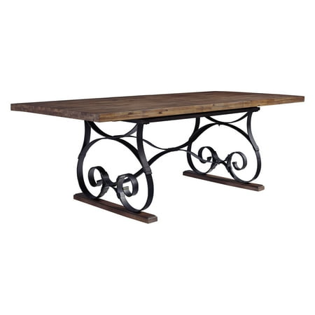 - Standard Furniture Hawkins Brown Trestle Extension Dining Table