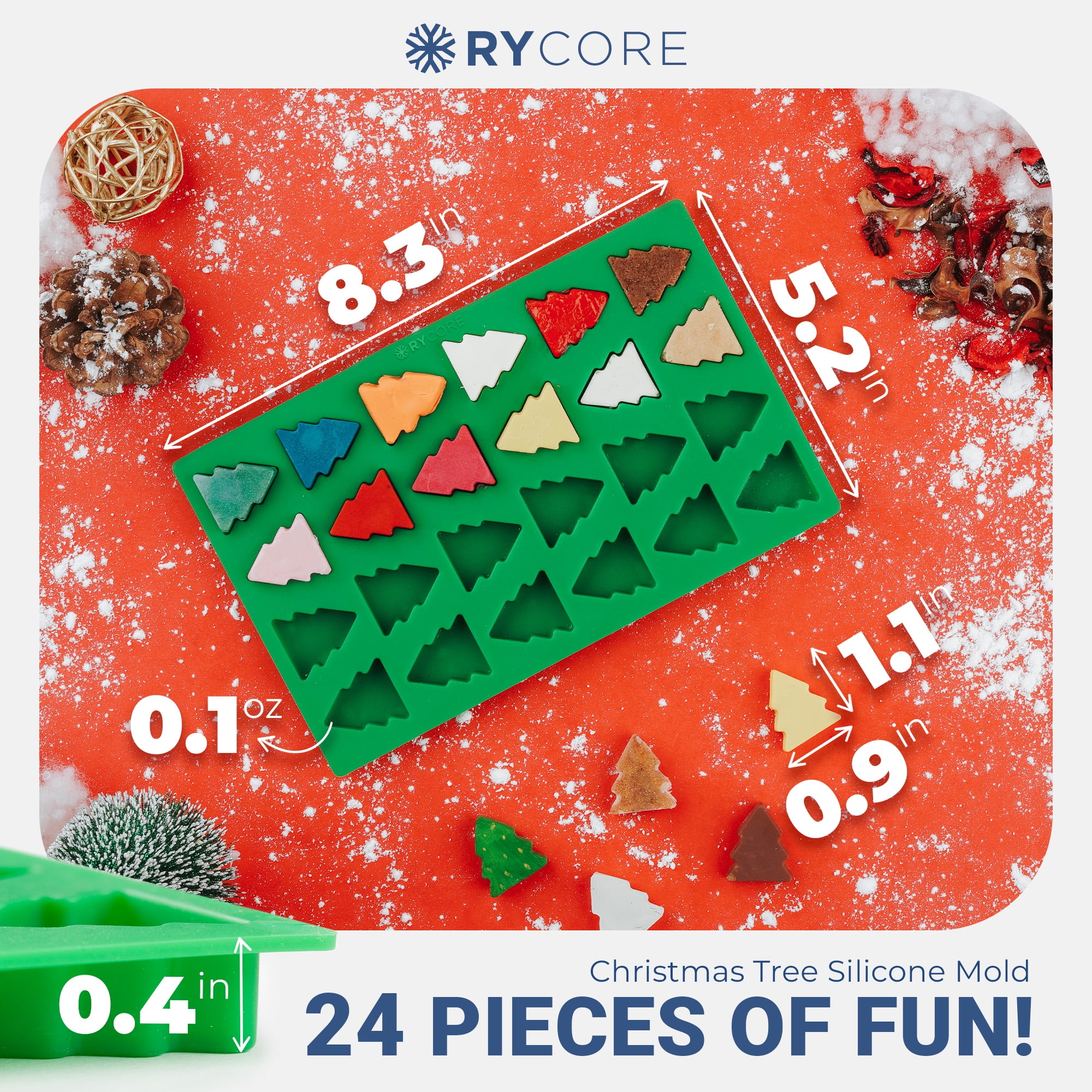 RYCORE 2 Pack Halloween Silicone Molds - Pumpkin Shape Candy Mold, Chocolate Mold - Food Safe, BPA Free Ba