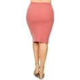 thumbnail image 3 of Moa Collection Women's Plus Size Casual Stretch Pull On Bodycon Pencil Midi Skirt, 3 of 6