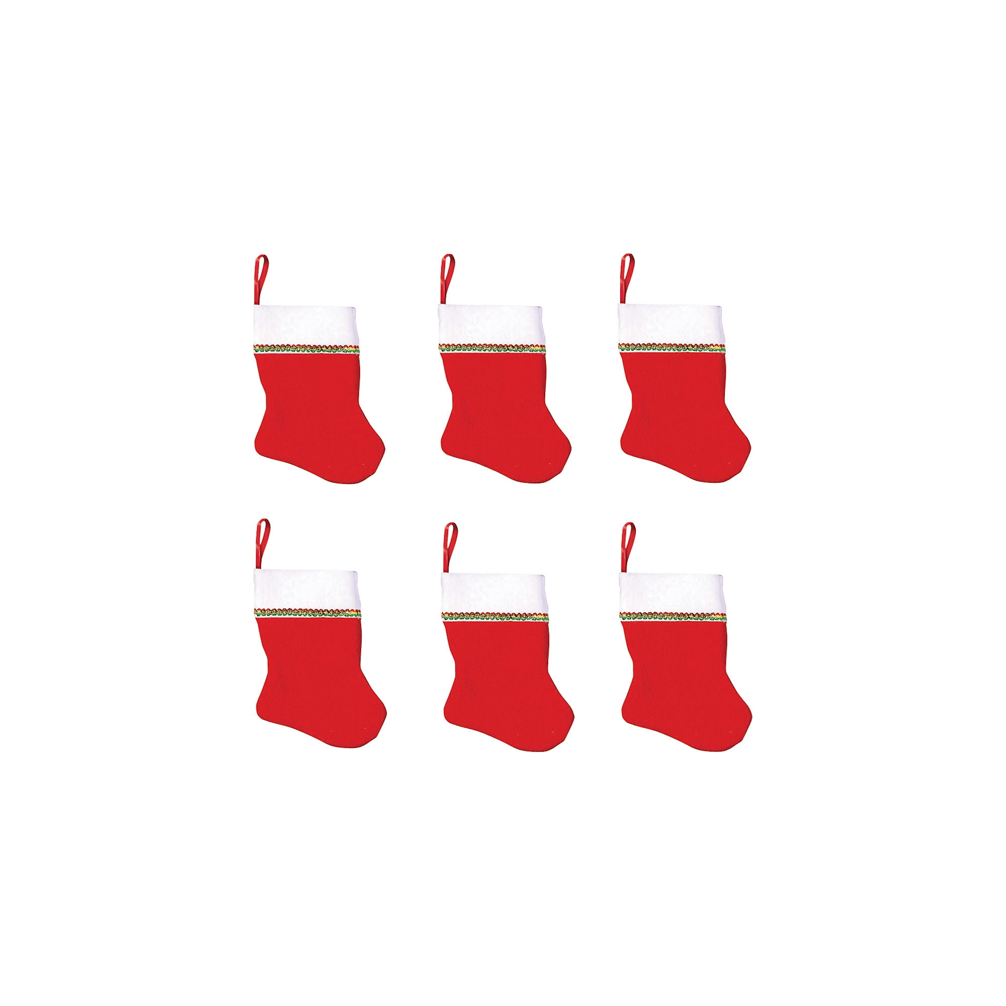 Santa Mini Felt Stockings, Value Pack, 6 Ct. | Chrismas Decoration ...