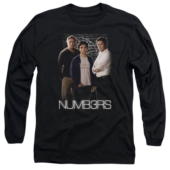 Numbers Equations Long Sleeve Adult 18/1 T-Shirt Black