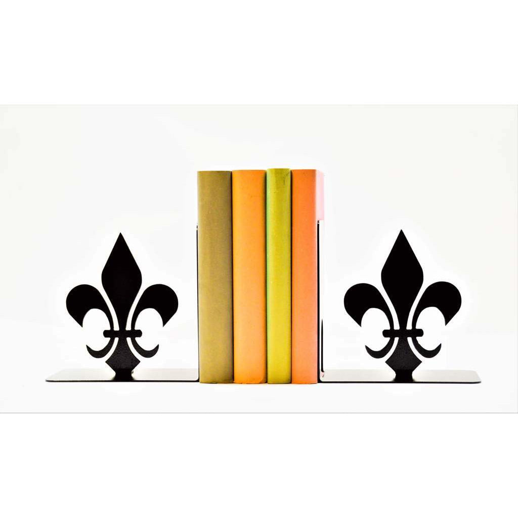 Knob Creek Metal Arts Fleur De Lis Metal Art Bookends, Black, Metal