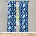 thumbnail image 5 of Ambesonne Navy Blue Window Curtains, Contemporary Abstract, Each 28" W x 84" L, Violet Pale Blue White, 5 of 5