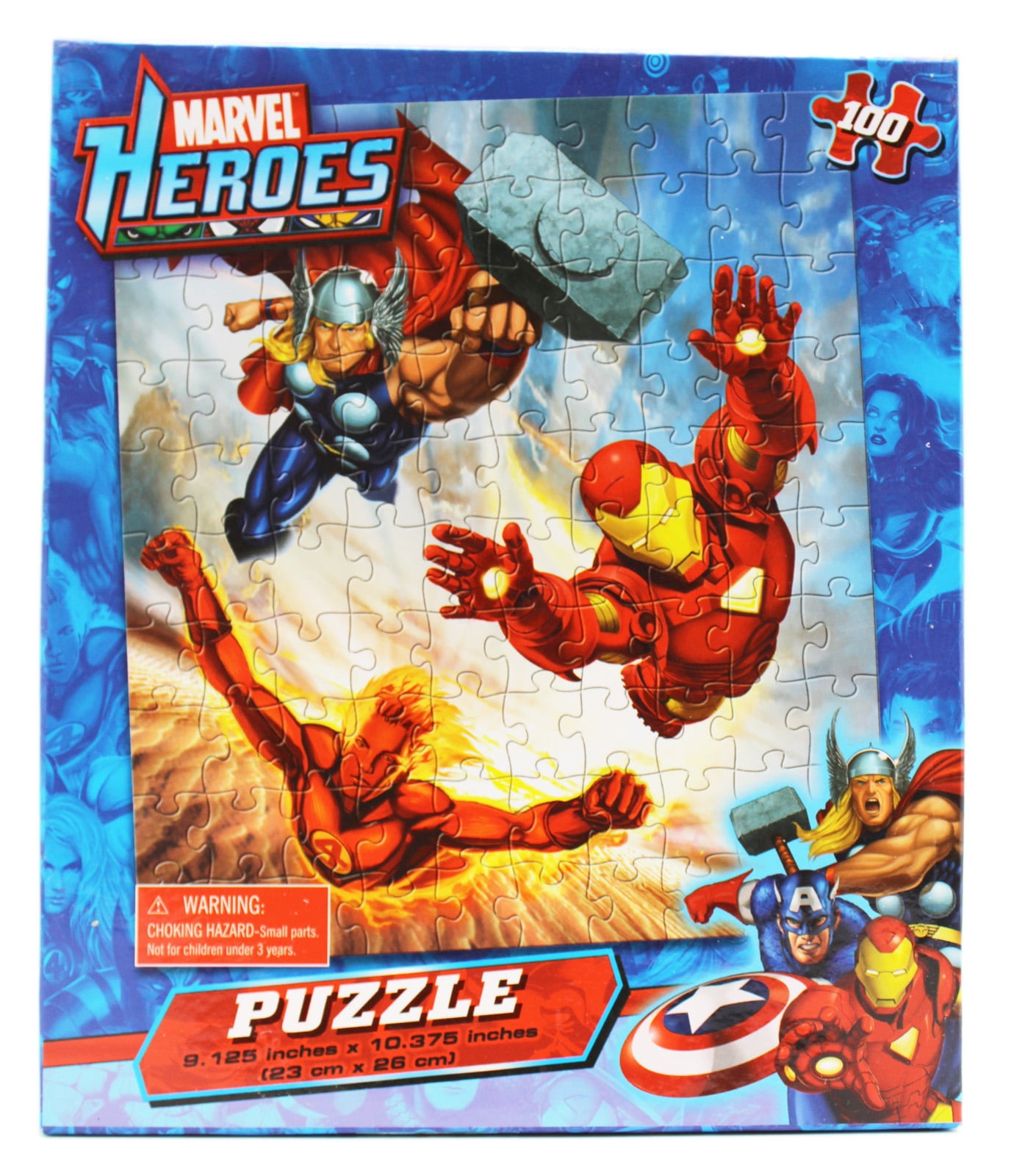 Marvel Heroes Thor, Iron Man, and the Human Torch Kids Jigsaw Puzzle ...