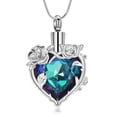 thumbnail image 3 of Rose Heart Necklace Cremation Jewelry for Ashes Urn Necklace Lockets for Human Ashes Pet Ashes Holder Memorial Jewelry, 3 of 8
