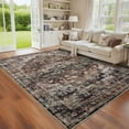 thumbnail image 2 of HOMERRY Floral Print Non Slip Area Rug 8' x 10' for Living Room Washable Indoor Carpet, Brown, 2 of 6