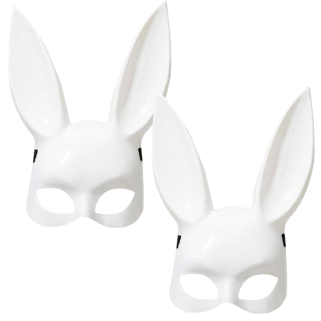 Halloween Disfraz de Conejo BunMask 2 pzas. 35x21x13 cm Plástico PVC Blanca Máscara Bunny.