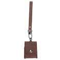 thumbnail image 2 of Estuches de cuero antipérdida para auriculares con llavero Estuche de carga para auriculares IOS 1/2 Marrón, 2 of 10