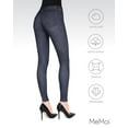 thumbnail image 6 of MeMoi Unbottled Cotton Blend Denim Jean Leggings - Womens - Female (L/XL, Blue), 6 of 7