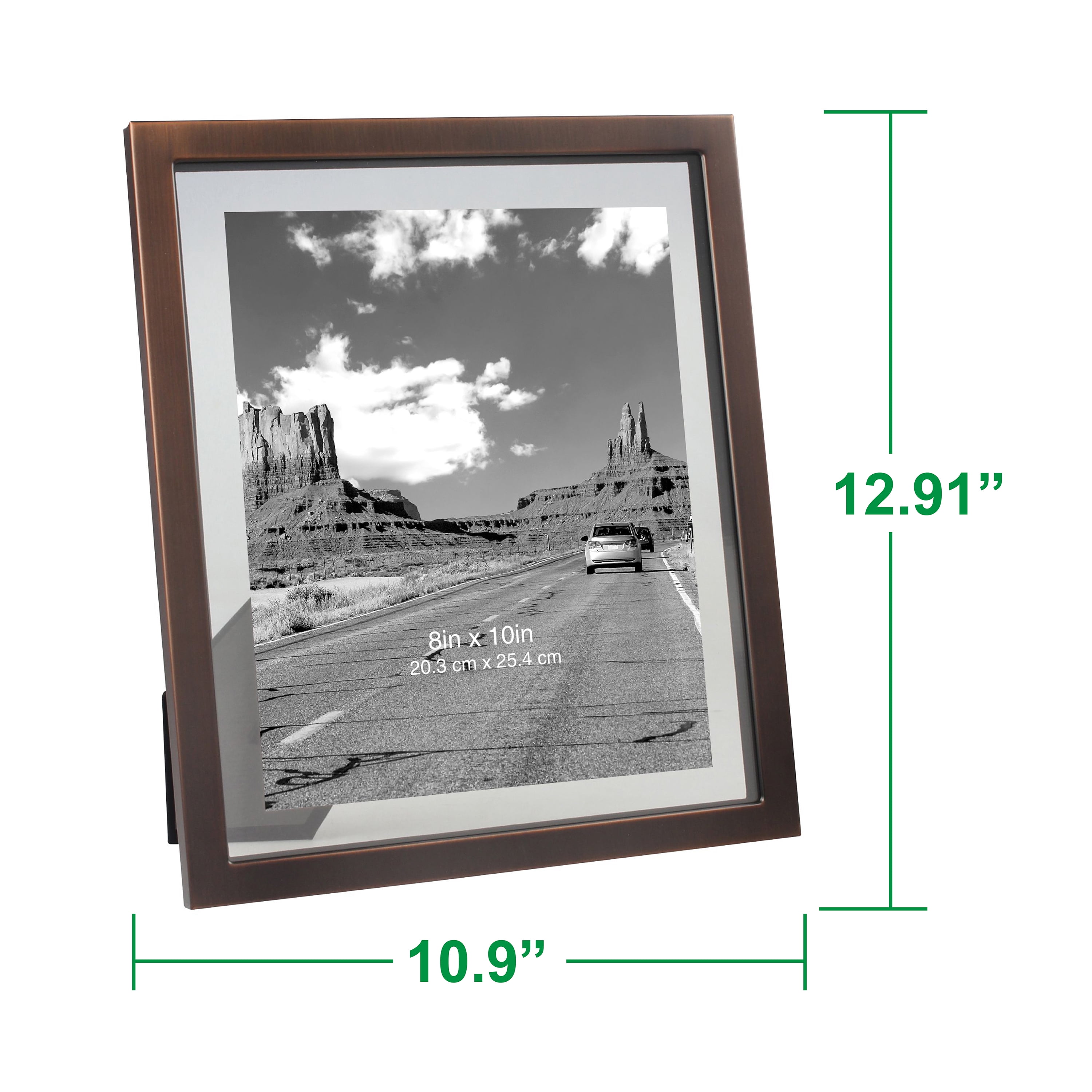 Better Homes & Gardens 8" x 10" Rectangle Metal Tabletop Floating Picture Frame, Antique Copper