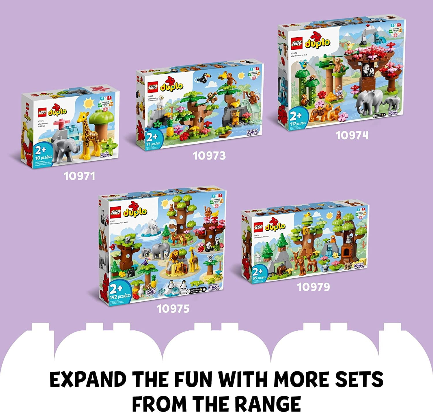 LEGO DUPLO Wild Animals of the Ocean Set 10972, with Whale and Turtle Sea Animal Figures & Playmat, Educational Toys for Toddlers 2 Plus Years Old