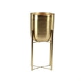 thumbnail image 3 of CosmoLiving By Cosmopolitan Metal Indoor Outdoor Planter Dome Large Planter Pot With Removable Stand Set Of 2 Planters 19 22H Gold, 3 of 8