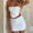 White, variant on 2025 Summer Sexy Knit Two-Piece Set for Women - Crop Tube Top & High-Slit Bodycon Skirt, Trendy Club & Streetwear Khaki,S