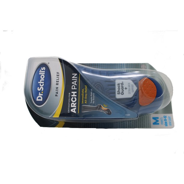 Dr. Scholl's Men's 812 Pain Relief Arch Pain Orthotics W/ Shock Guard