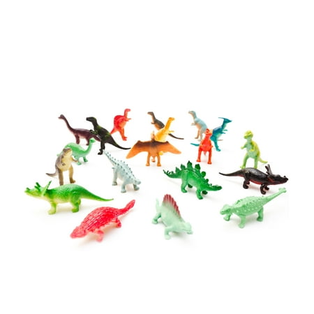 Vinyl Dinosaurs - Fun Central (AU078) 72 pcs Assorted Mini Vinyl Dinosaurs, Fun Plastic Dinosaur Toys, Educational Animal Figures for Kids
