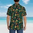 thumbnail image 4 of Rateoe Hawaiian Tribal Mask Pattern Men’s Hawaiian Shirt – Short Sleeve Button-Down Tropical Beach Shirt, Lightweight & Breathable Casual Aloha Shirt with Pocket,3X-Large, 4 of 7
