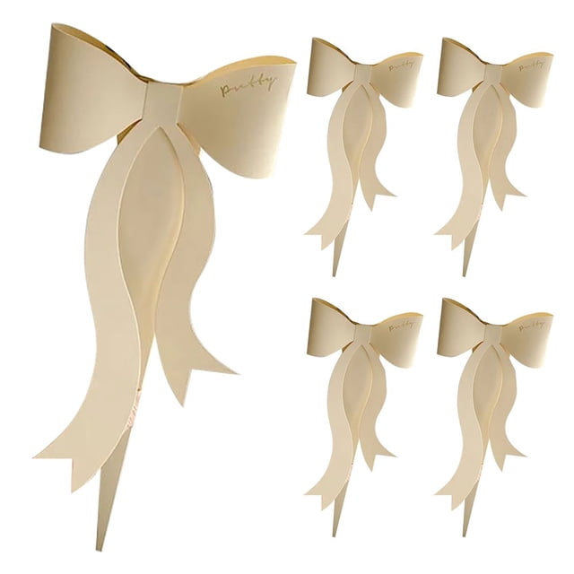 5Pcs Flower Box Bowknot Design Exquisite Outlook 5 Colors Rose Flower Bouquet Paperboard for Wedding