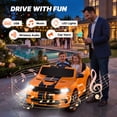 thumbnail image 3 of Dodge Kids Electric Ride-On Car, 12V Licensed Dodge Durango Electric Ride-On Toy with Parent Remote Control, Electric Car for Girls Ages 3–6, Features Music/LED Lights/Seat Belt, Orange, 3 of 12