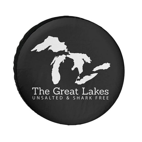 Unsalted And Shark Free Michigan Great Lakes Universe Exploration Tire Covers Wheel Cover Protectors Weatherproof UV Protection Spare Tire Cover Universal Fit for RV Van SUV Truck Travel Trailer