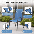 thumbnail image 6 of Pirecart Outdoor Patio Dining Chairs Set of 6, Patio Chairs Stackable Textilene Outdoor High Back Armchairs, Royal Blue, 6 of 12