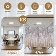 thumbnail image 5 of Blue Grey Forest Window Privacy Film, Grey Modern Art Oil Painting Static Cling UV Sun Blocking Heat Control Window Tint Day and Night, Non-Adhesive One Way Windows Privacy Cover 17.7''x78.7'', 5 of 7